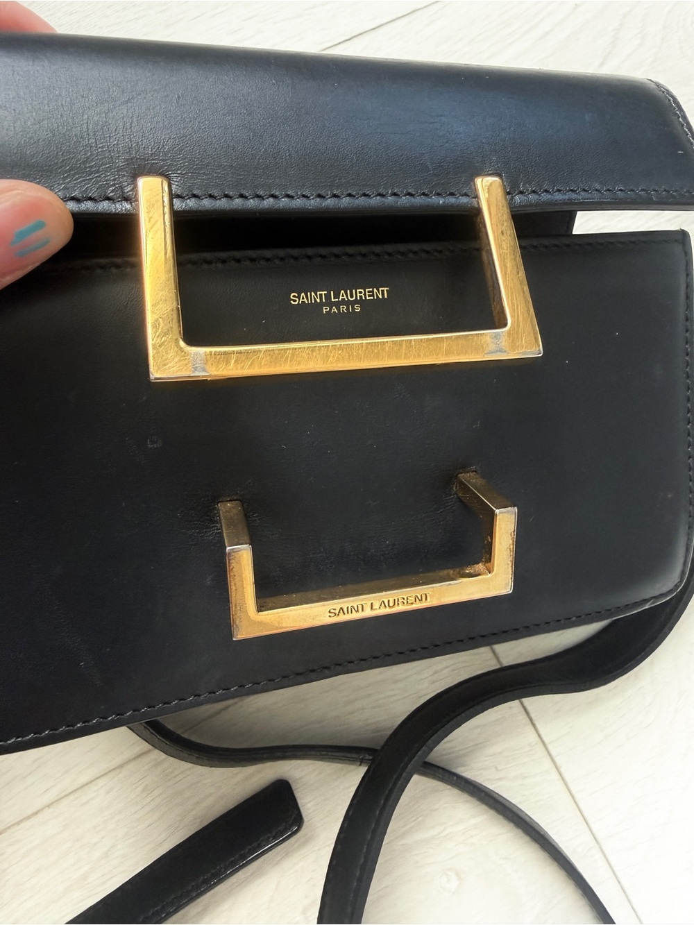 YSL Saint Laurent Black Calfskin Leather Small Lulu Bag Crossbody Bag - Picture 10 of 16